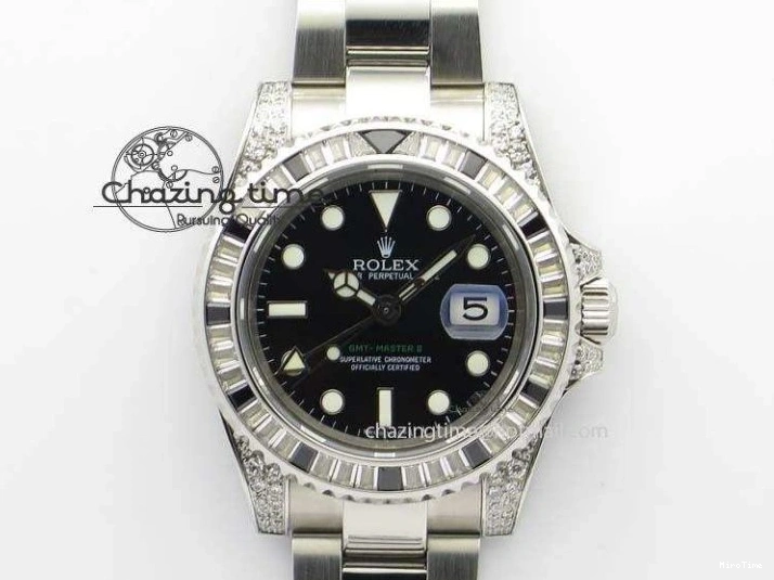 MiroTime 0405 GMT-Master II 116759 SS Bp-Maker Black Ruby Crystal Black Dial On SS Bracelet A UrbanChic 3767